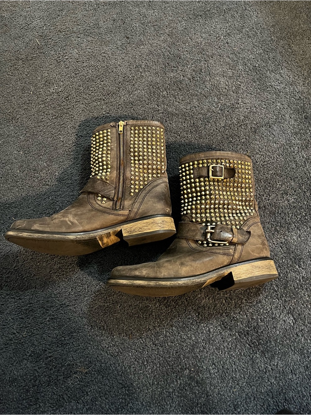 Steve Madden Black Studded Mid-Calf Boots - Picture 2 of 7